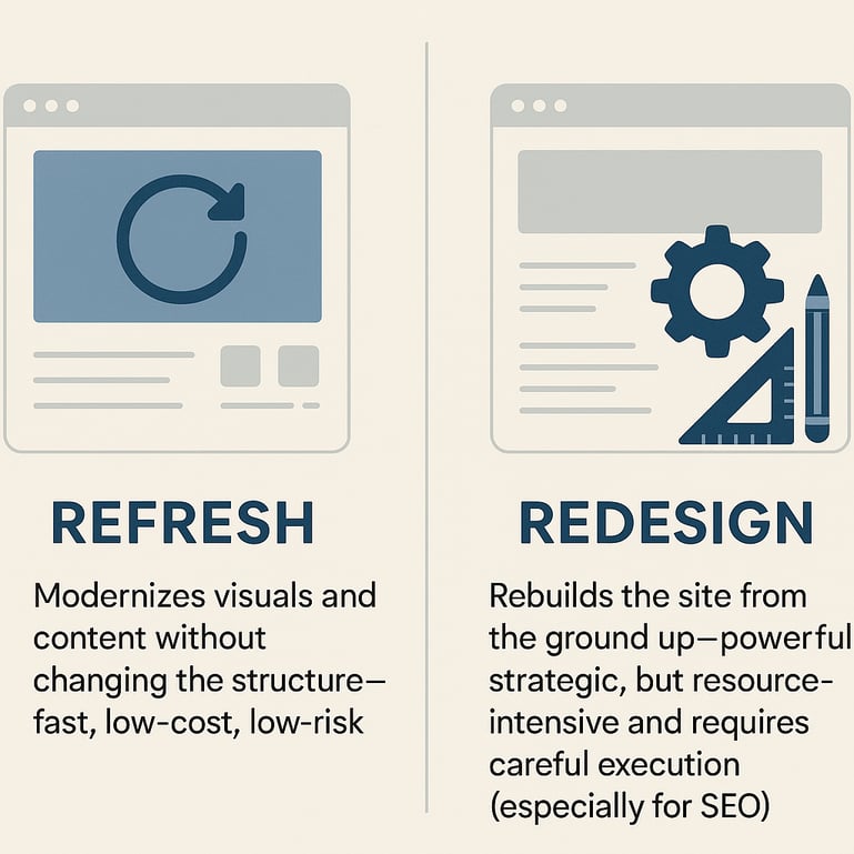 What’s the difference between a website redesign and a refresh?