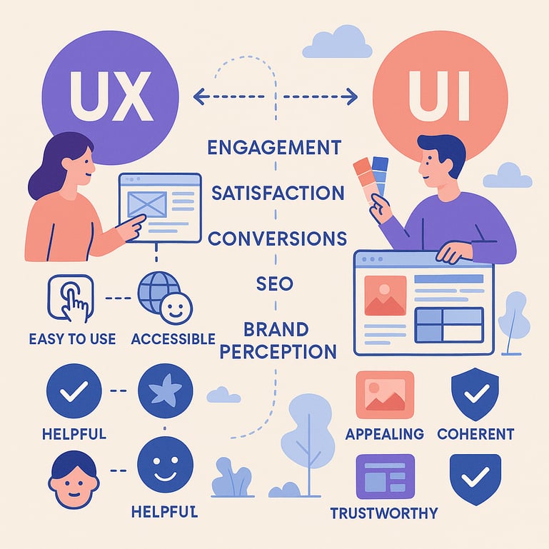 What is the role of UX/UI design in web development?