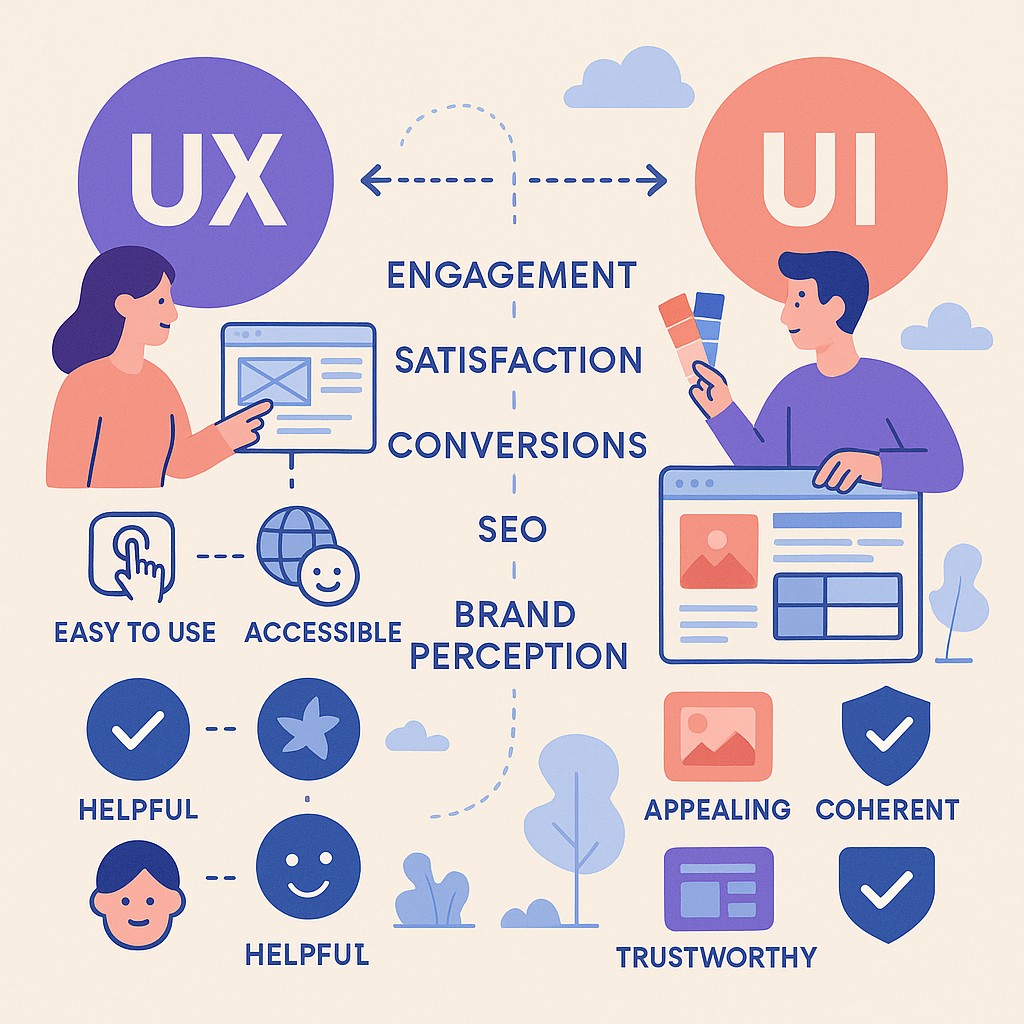 What is the role of UX/UI design in web development?